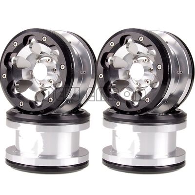 calidad  1:10 RC Model Car 4P 2.2" 6 Holes Beadlock Wheels Aluminum Rims Hub For Axial Yeti / Emerging RC 90056 90053 90045 90031 Crawler fábrica