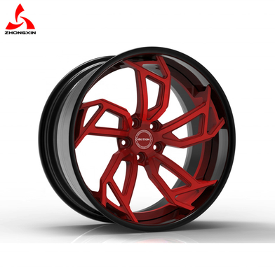 6061-T6 China Aluminum Wheels Customize Dual Color18 19' 20' 21' 22' D-motion Design Luxury 2 Piece Forged Wheel