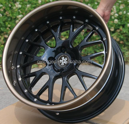 T6061 Customized 3 Piece Forged Wheels For T6061 Slope Lip + Inner Barrel 16&quot; 17&quot; 18&quot; 19&quot; 20&quot; 21&quot; 22&quot; 24&quot; 26&quot; Inch By GX Car Rim